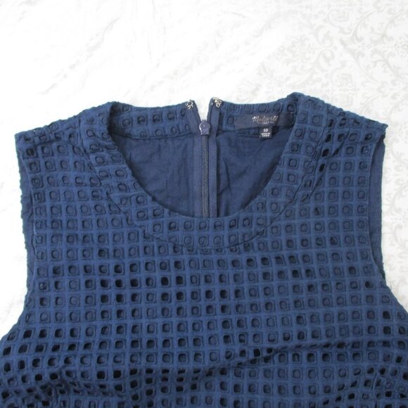MADEWELL Navy Blue Eyelet Sleeveless Dress  10 - Picture 8 of 10